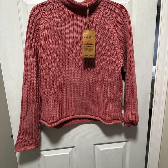Faherty Sunwashed Cotton Rollneck Sweater - Baroque Rose -  NWT - Women’s Size X - Picture 4 of 10